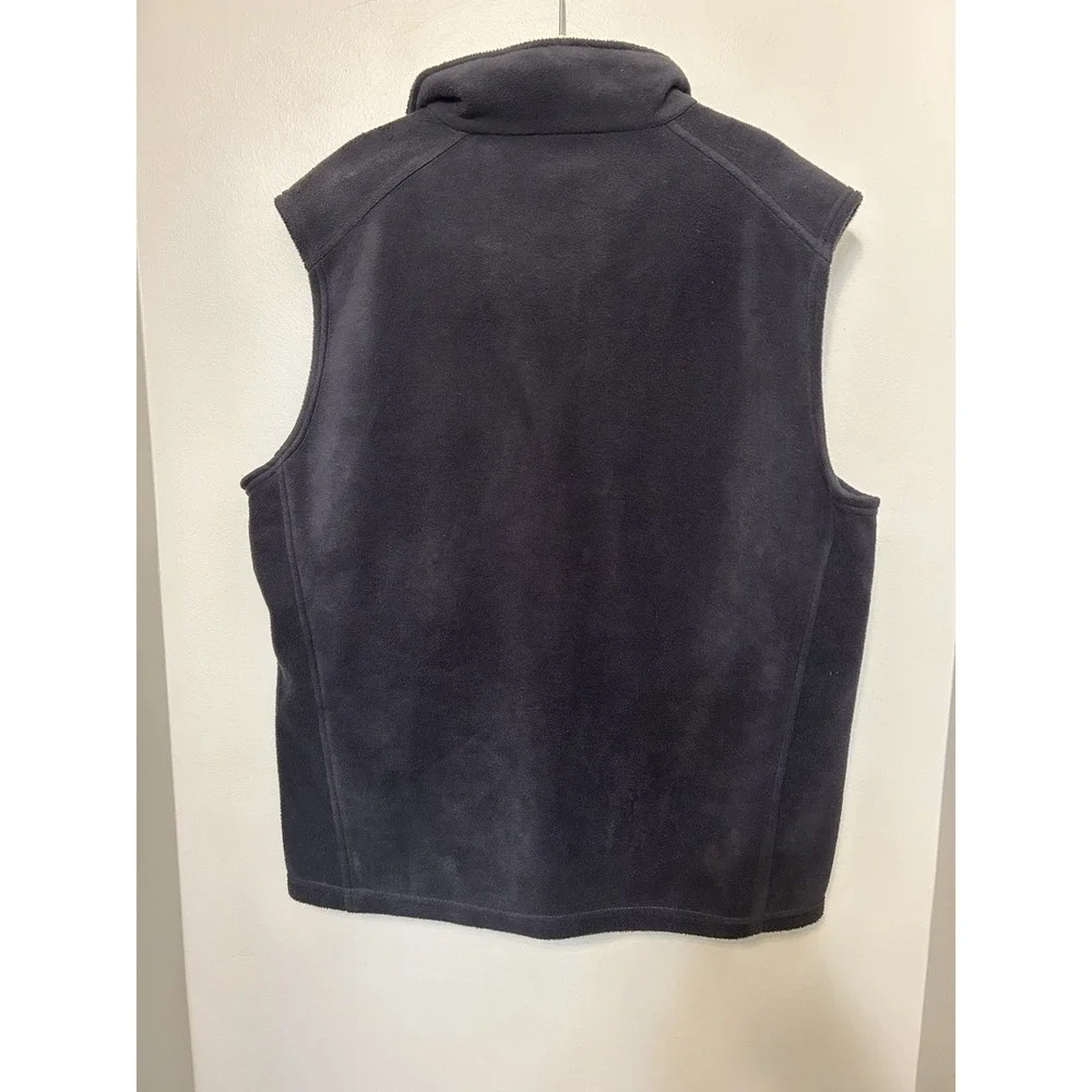 Columbia Men's Navy Blue Full Zip Vest w/ Zipped Pockets Stand-Up Collar L